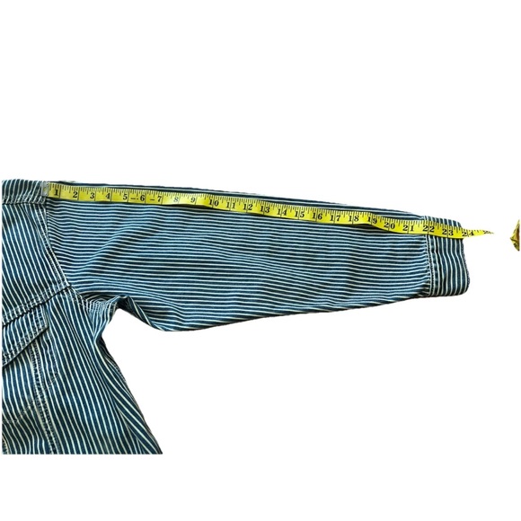 Levi’s Premium Relaxed Fit M Trucker Jacket A5782‑0077 Rare Pinstripe Big E VGC - Picture 8 of 9